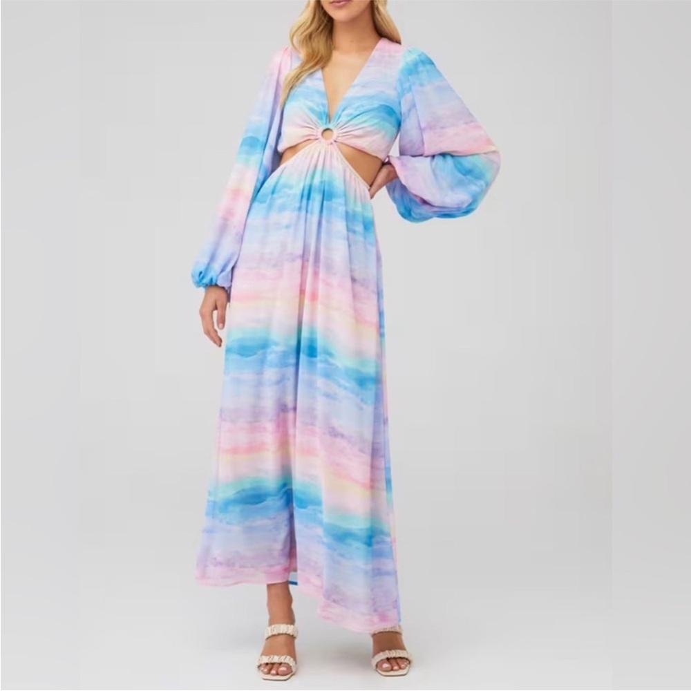 Show me Your MuMu Tie-Dye Maxi Dress with Cutout